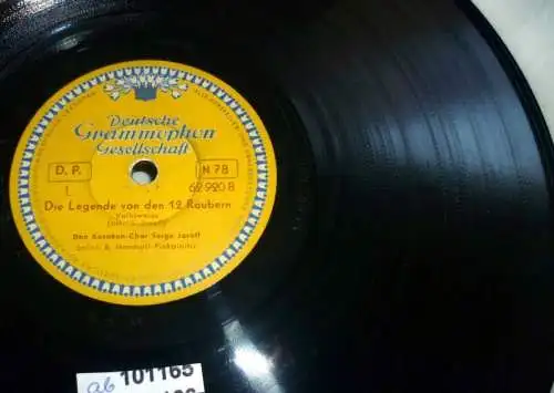 101165 Schellackplatte Dt. Grammophon Gesell. "Die Legende von den 12 Räubern"