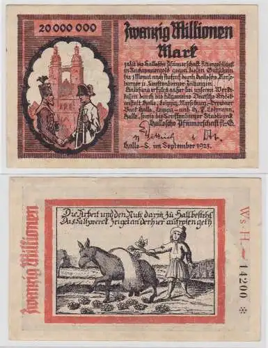 20 Millionen Mark Banknote Hallesche Pfännerschaft AG Halle 1923 (136155)