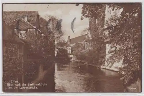 61123 Ak Erfurt Blick nach der Barfüsserkirche von der Langenbrücke 1930