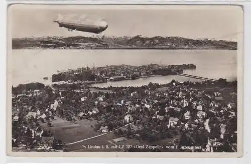 35732 AK Lindau in Bayern - LZ 127 "Graf Zeppelin" vom Flugzeug aus 1935