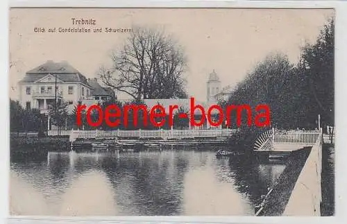 78045 Feldpost Ak Trebnitz Blick auf Gondelstation und Schweizerei 1918