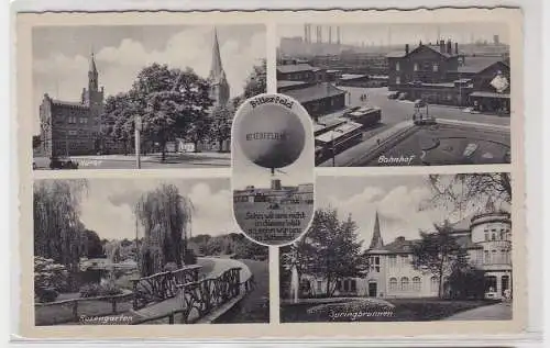 90627 Mehrbild Ak Bitterfeld Industriegelände, Ballon, Bahnhof usw.  um 1940