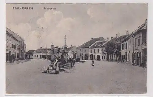 907890 Feldpost Ak Ebenfurth - Partie am Hauptplatz 1917