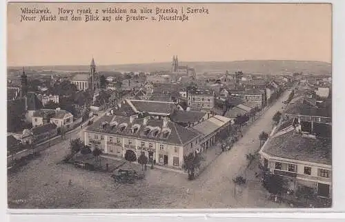 908345 Ak Leslau Wloclawek - Neuer Markt mit dem Blick auf Brester- & Neuestr.