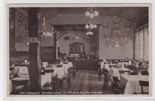 908075 Ak Café -Restaurant Schloßterrasse - Schloss Wernigerode um 1930