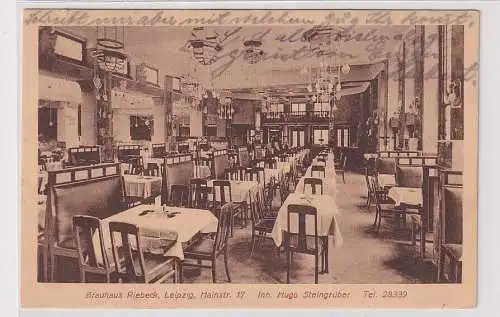 906949 Ak Brauhaus Riebeck Leipzig, Inh. Hugo Steingrüber 1924