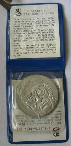 10 Markaa Silber Münze Finnland 1975 75. Geburtstag Urho Kekkonen (153906)