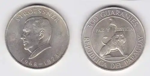 300 Guaranies Silber Münze Paraguay Alfred Sroessner 1968-1973 (155649)