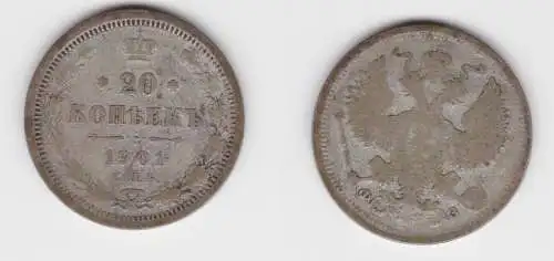 20 Kopeken Silber Münze Russland 1901 (155809)