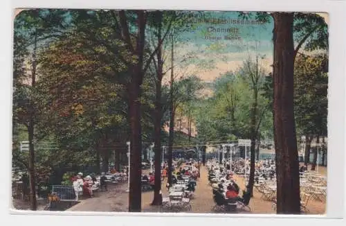 904825 Feldpost AK Chemnitz - Baum's Etablissement, Oberer Garten 1916