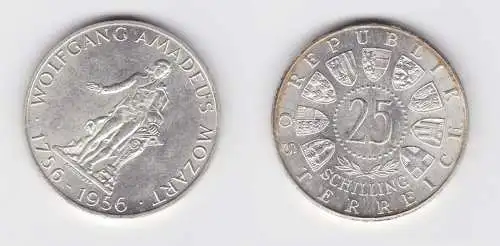 25 Schilling Silber Münze Österreich Mozart 1956 vz (155541)