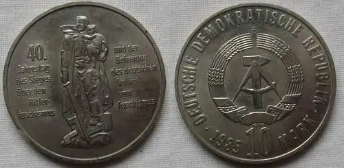 DDR Gedenk Münze 10 Mark 40 Jahre Kriegsende 1985 vz (147271)