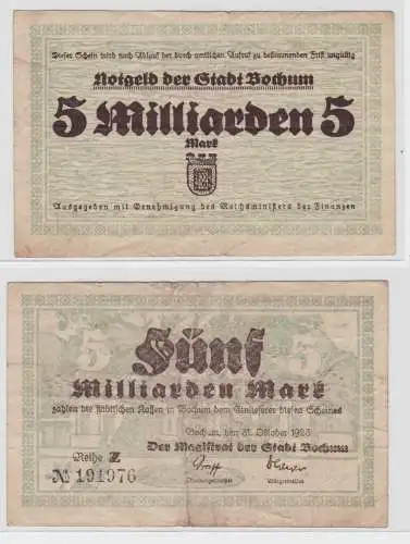 5 Milliarde Mark Banknote Stadt Bochum 31.10.1923 (137929)