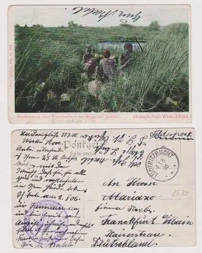 901931 Ak Buschleute Deutsch Süd-Westafrika Namibia Stempel Lüderitzbucht 1906