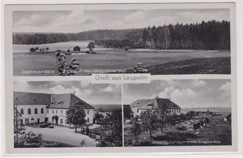 900400 AK Gruß aus Leupahn - Gasthof, Gesellschaftsgarten und Liegewiese