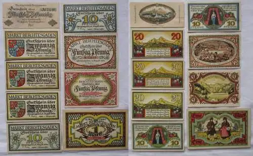 9 seltene Banknoten Notgeld Stadt Berchtesgaden 1918/1920 (104794)