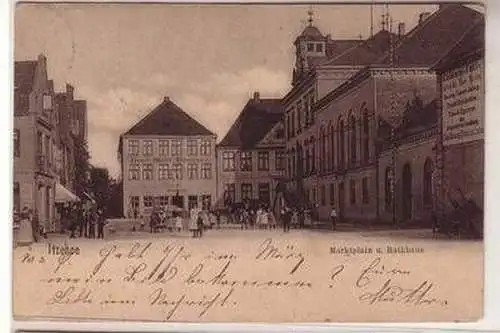 54850 Ak Itzehoe Marktplatz mit Hotel Stadt Hamburg 1901