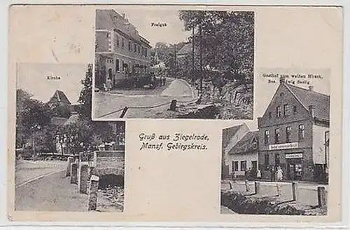 61443 Mehrbild Ak Gruß aus Ziegelrode Mansf. Gebirgskreis Gasthof usw. 1925