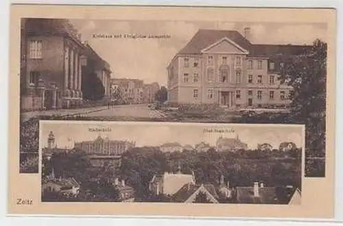 57110 Ak Zeitz Kreishaus kgl. Amtsgericht Stadtschule Oberrealschule 1918