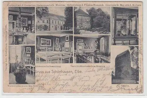 69902 Mehrbild Ak Gruss aus Schönhausen Elbe Geburtshaus des Fürst Bismarck 1906