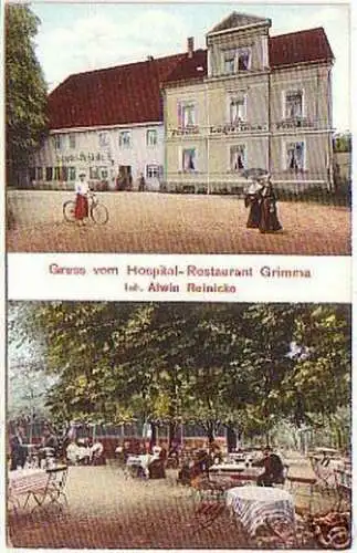 15960 AK Gruß vom Hospi.Restaurant Grimma 1909