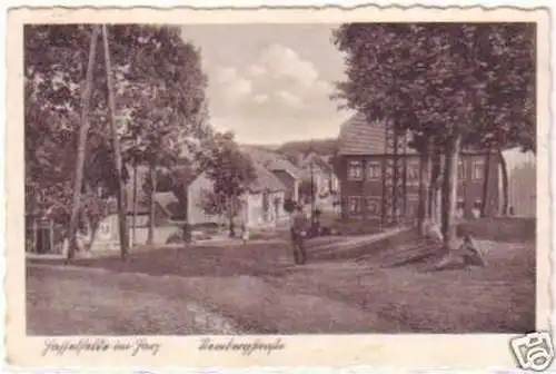 01100 Ak Hasselfelde im Harz Straßenansicht um 1940