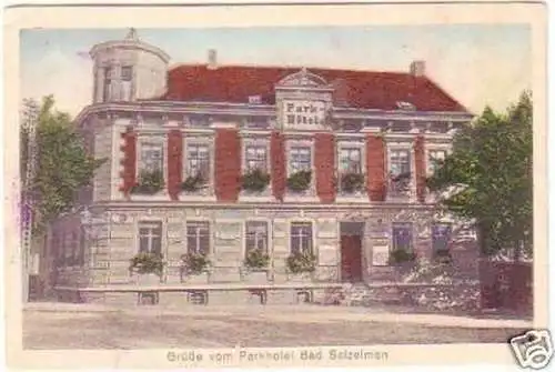 29357 Ak Grüße vom Parkhotel Bad Salzelmen um 1910