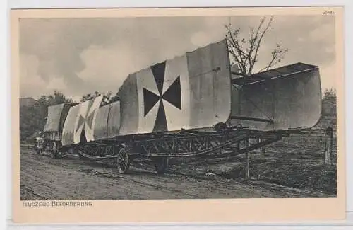 75323 Ak Flugzeug Beförderung mit LKW, Postkarte der Ostpreußenhilfe 1915
