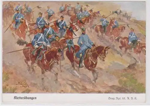 96827 Ak Dragoner Regiment 19 X. Armee Korps 'Kletterübungen' um 1930