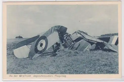 69320 Ak An der Westfront abgeschossenes Flugzeug um 1915