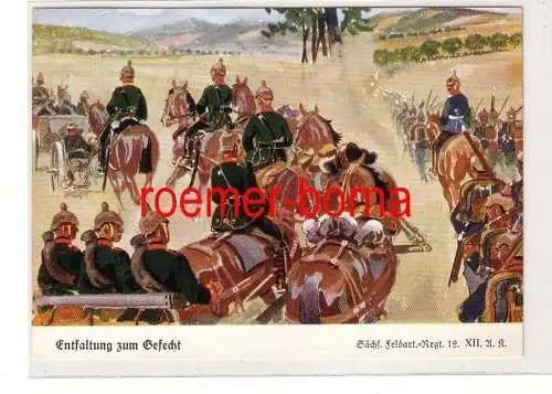 80294 Ak Sächs. Feldartillerie Regiment 12 XII.A.K. Entfaltung zum Gefecht um 19