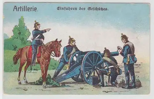 70694 Ak Artillerie einfahren des Geschützes um 1915