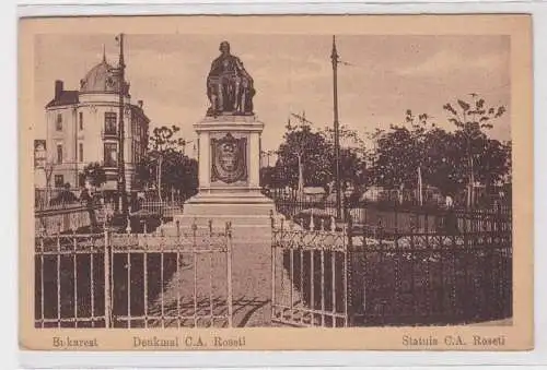 39597 Feldpost Ak Bukarest Denkmal C.A. Roseti 1918