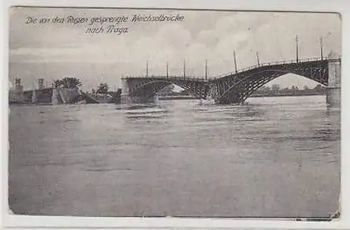 41159 Ak Praga Warschau gesprengte Weichselbrücke 1916