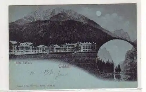 47134 Mondscheinkarte Hotel Toblach Südtirol um 1900