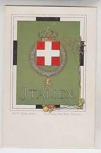 49387 Wappen Ak Lithographie Königreich Italien um 1900