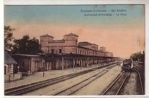 04336 Ak Deutsch Avricourt der Bahnhof 1917