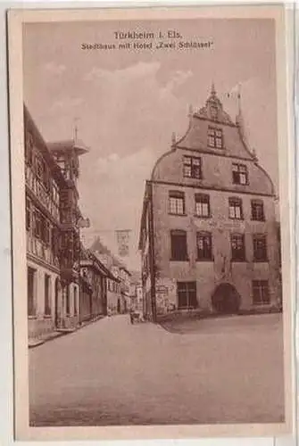 45471 Ak Türkheim im Els. Hotel "Zwei Schlüssel" um 1915