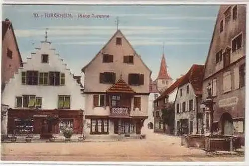 45476 Ak Turckheim im Elsass Place Turenne um 1910