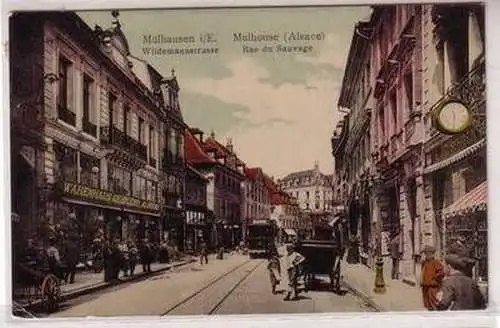 45359 Ak Mülhausen im Elsass Wildemannstrasse 1906