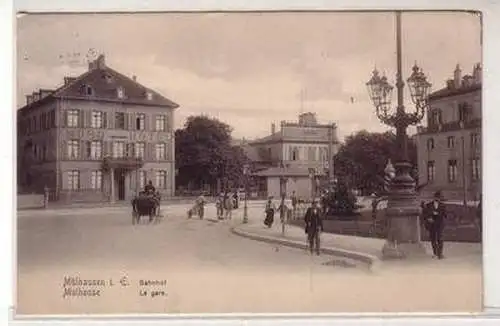 45362 Ak Mülhausen im Elsass Bahnhof 1905