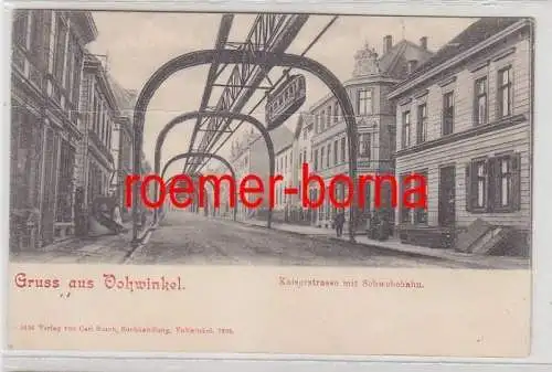 79077 Ak Gruß aus Vohwinkel Kaiserstrasse mit Schwebebahn um 1900