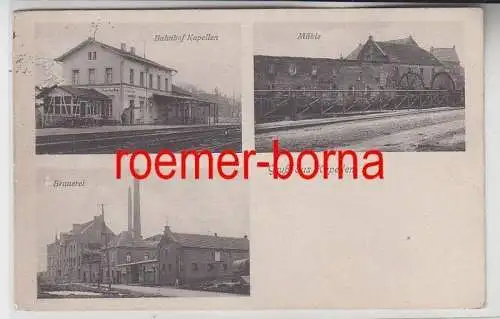 79021 Mehrbild Ak Gruß aus Kapellen Bahnhof, Mühle, Brauerei um 1930