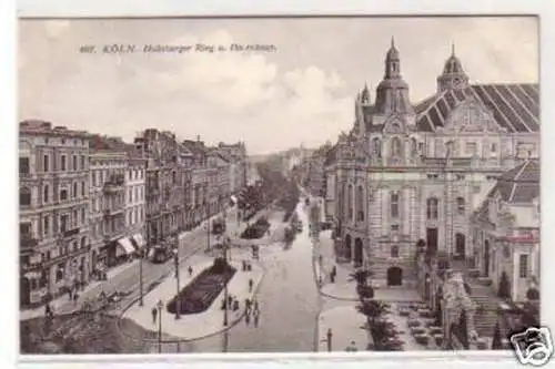 34256 Ak Köln Habsburger Ring und Opernhaus 1909