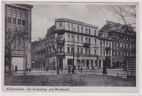 66496 Ak Wilhelmshaven - Ecke Hindenburg- und Marktstraße 1942