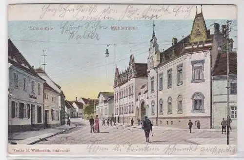 81884 Präge Ak Schkeuditz Mühlstrasse 1905