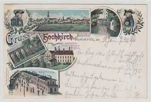 42461 Ak Lithografie Hochkirch Bahnhof Pommritz 1902