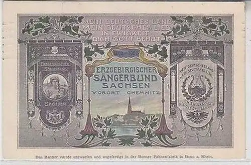 62640 Festpostkarte Erzgebirgischer Sängerbund Sachsen Vorort Chemnitz 1920