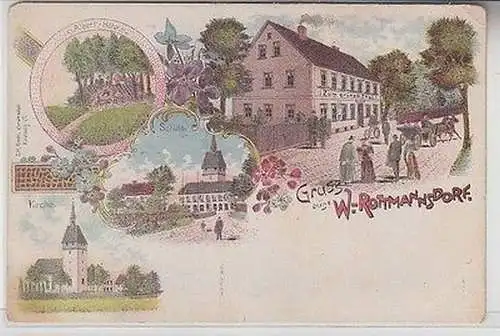 65869 Ak Lithographie Gruß aus Wendisch Rottmannsdorf um 1900