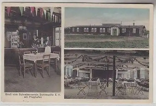 66820 Mehrbild Ak Gruß vom Schreberverein Schkeuditz e.V. am Flughafen um 1925